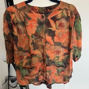 Vintage Orange Blouse